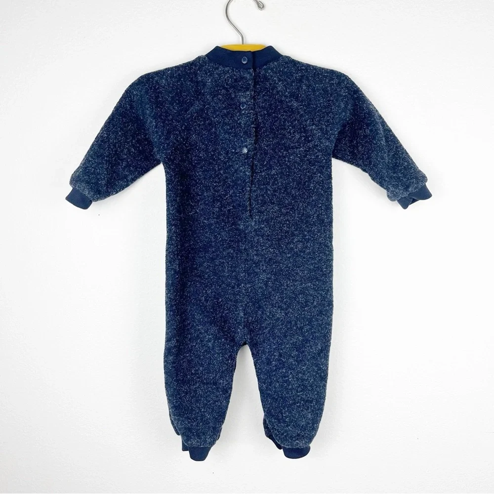 Vintage Oshkosh Mohair Blend One Piece Penguins Romper Size 12 Months